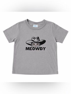 Meowdy Cowboy Cat Graphic T-Shirt Toddler Size 2T Gray